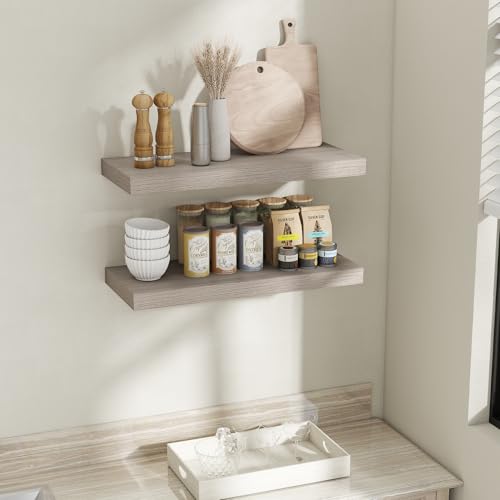 30 Inch Grey Floating Shelves for Wall (2 Count)