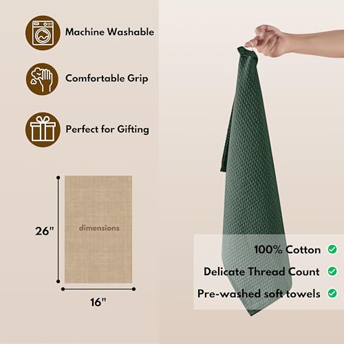 Cotton Kitchen Towel with Hanging Loop 16x26 inches (6 Count)