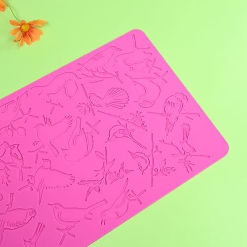 Silicone Mold 3D Hollow Out Lace Mold Kitchen Lace Emboss Mat Magpie Bird Silicone Fondant Cake Decorating Chocolate Sugarcraft Moulds