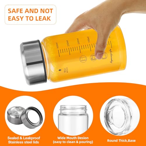 Glass Juice Bottles 4 Pack 12 oz (4 Count)