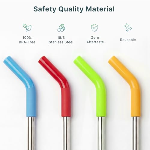 Short Metal Straw with Silicone Tips