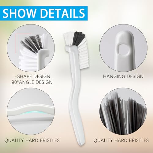 Kitchen Right Angle Scrub Grout Small Cleaning Brush（2 Pack） (2 Count)