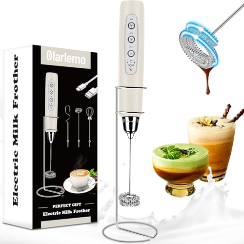 Milk Frother Handheld Rechargeable with Stand