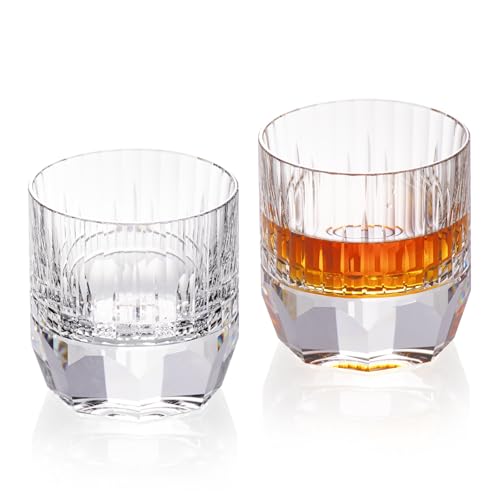 Crystal Whiskey Glasses Set of 2 Old Fashioned Glasses Stemless (2 Count)