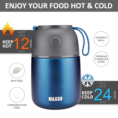 Insulated Thermo Food Jar for Hot & Cold Food for Kids Adult (2 Count)