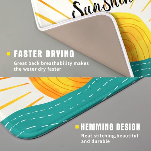 Summer Seaside Sunset over Sea Dish Drying Mat for Kitchen Counter