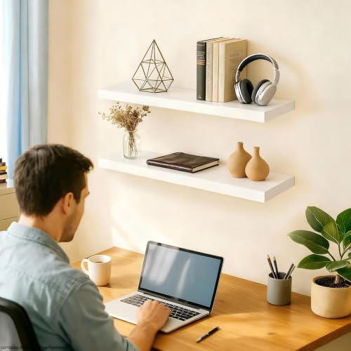 White Floating Shelves 22.5in