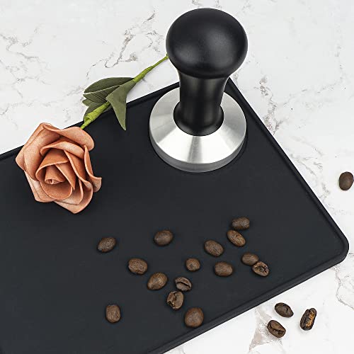 58mm Black Coffee Hand Tamper 304 Stainless Steel Base Professional Espresso Press for Portafilter Coffee Machine Barista Tool