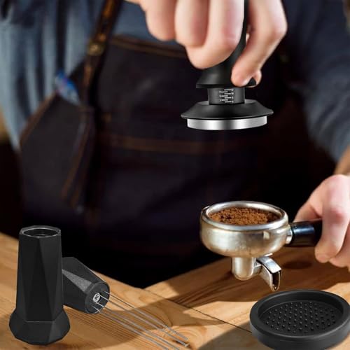 Espresso Tamper Calibrated Spring Loaded Coffee Tamper with Silicone Mat