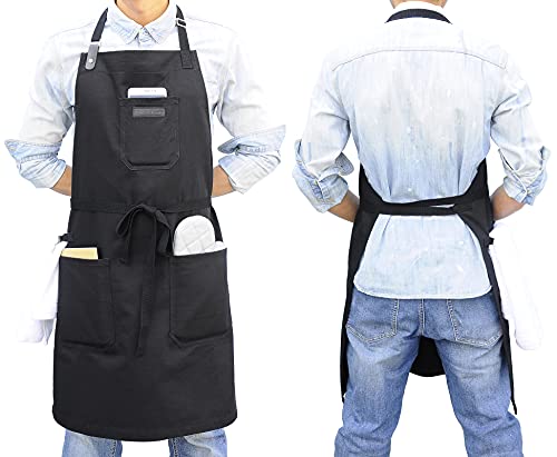 Black Kitchen Apron for Cooking