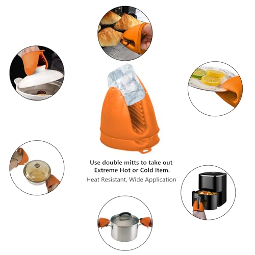 Oven Mitts Silicone Pot Holders Set Heat Resistant for Kitchen (6 Count)