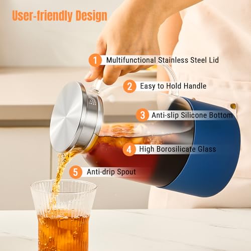 Glass Pitcher with Lid