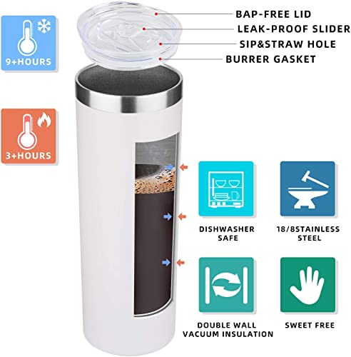 20 oz Skinny Tumblers Bulk Set (12 Count)