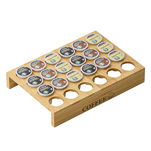 BamBoo k cup holder Drawer or Countertop k cup Organizer Coffee Pod Holder Hold 24 Coffee Pod Storage Kcup coffee pods holder for coffee station Office and Kitchen k cup storage