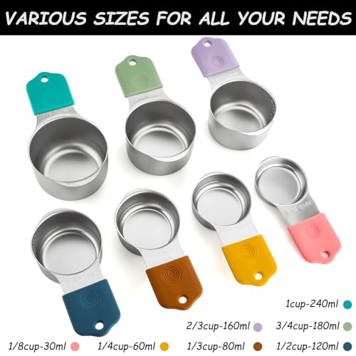 Magnetic Measuring Cups Set Stainless Steel Stackable Nesting Measuring Cup