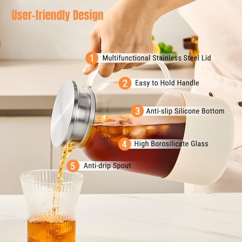 Glass Pitcher with Lid