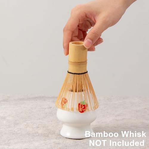 Ceramic Matcha Bowl with Bamboo Whisk Holder