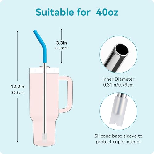40 oz Straight Metal Straws for 40 oz Stanley Tumbler
