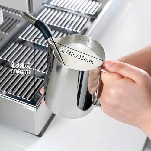 Milk Frothing Pitcher 20oz Stainless Steel Latte Art Milk Jug