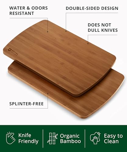 Wooden Cutting Boards for Kitchen Meal Prep & Serving (2 Count)