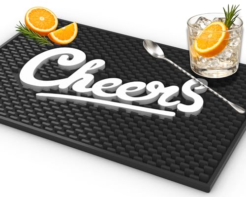 Cheers Sign Silicone Bar Mat 18x12 in