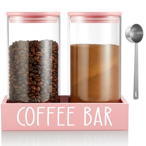 Pink Coffee Canister for Ground Coffee