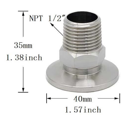 SS304 KF25 NPT Male Adaptor thread 1