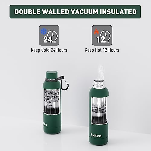 Slim Insulated Water Bottles for Travel 18oz with Clip