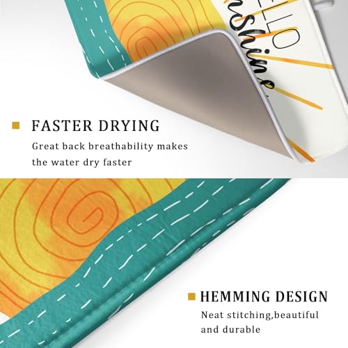 Summer Seaside Sunset over Sea Dish Drying Mat for Kitchen Counter
