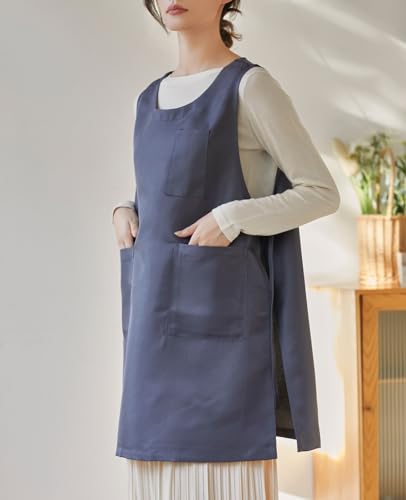 Unisex Cobbler Apron with 3 Deep Pockets Smock Vest Apron