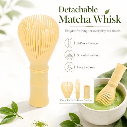 Traditional Matcha Whisk Reusable PP Resin Matcha Whisk Chasen Dishwasher Safe Matcha Stirrer Matcha Green Tea Powder Preparation Prepare Japanese Matcha Tea