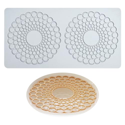 Hollow Round Circular Design Lace Mat Chocolate Fondant Mold DIY Sugar Craft Silicone Pad Cake Decorating Tools Kitchen Bakeware