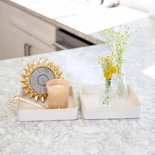 2 Pack White Catch All Trays for Jewelry (2 Count)