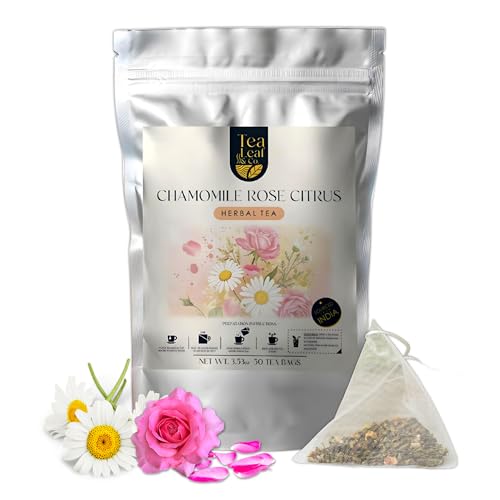 Tealeaf & Co. Chamomile Rose Citrus Herbal Tea Bags (7.055 Ounce)