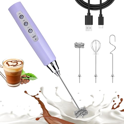 Light Purple Milk Frother Wand for Coffee