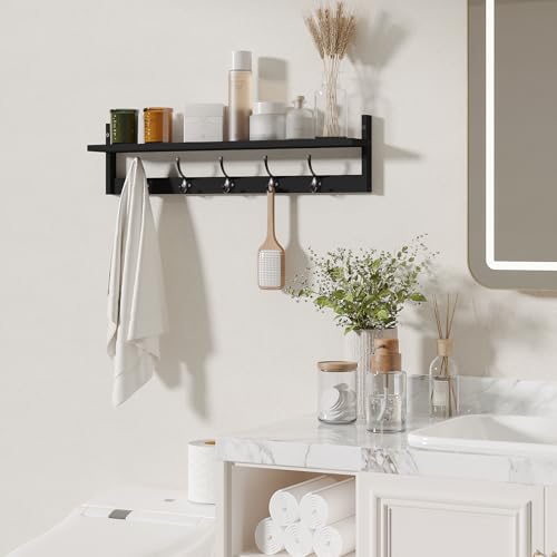 Wall Mounted Shelf with Hooks