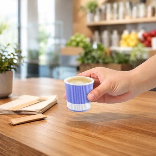 Ripple Wall Coffee Cups 25 Count 4 Ounce Insulated Light Purple Paper Cups