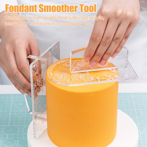 Fondant Smoother with Handle Acrylic Cake Smoother Tool for Icing fondant tools set