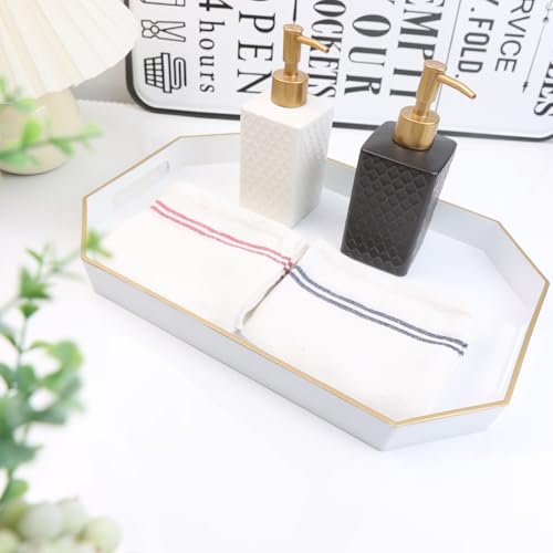 White Decorative Tray with Handles