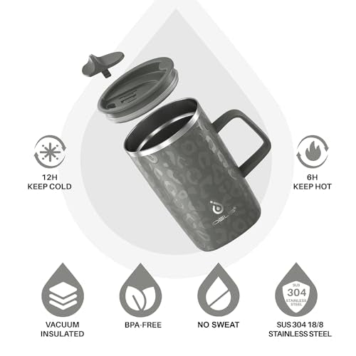 16 oz Insulated Coffee Mug with Lid and Handle
