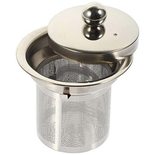 Stainless Steel Tea Strainer Insert with Fine Mesh Filter and Lid Replacement Tea Infuser for Teapot Accessories Compact 3.00X2.44 Inch Suitable for Home Rooms and Restaurants