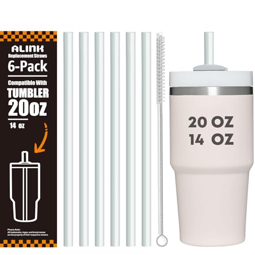 Clear Replacement Straws for Stanley 20oz 14oz Tumble (6 Count)