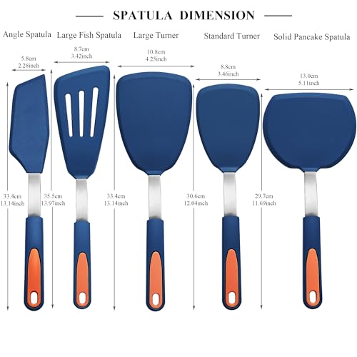 5 Pieces Silicone Spatula Set (5 Count)