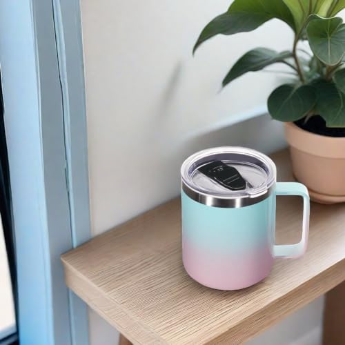 14oz Insulated Stainless Steel Coffee Mug with Lid Bulk 2 Pack (2 Count)