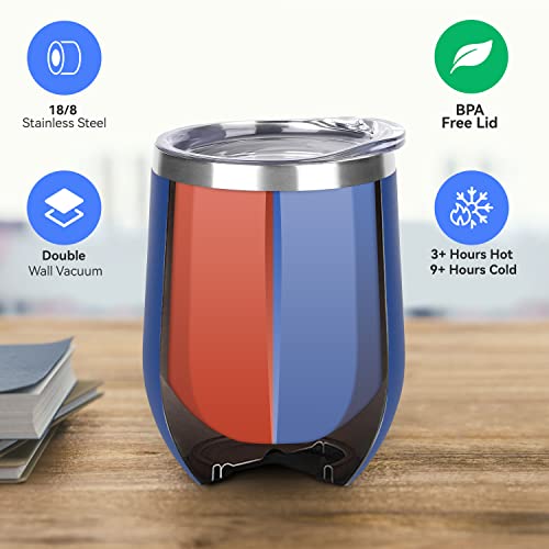 Stainless Steel Wine Tumbler Bulk with Lid (4 Count)