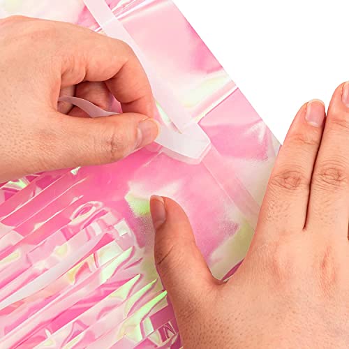 Clear Pink Streamers Party Curtain (2 Count)