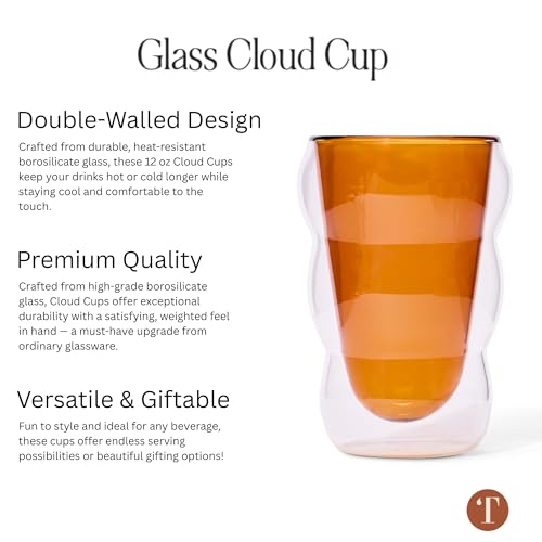 Pink Glass Cloud Cup 12 oz Double