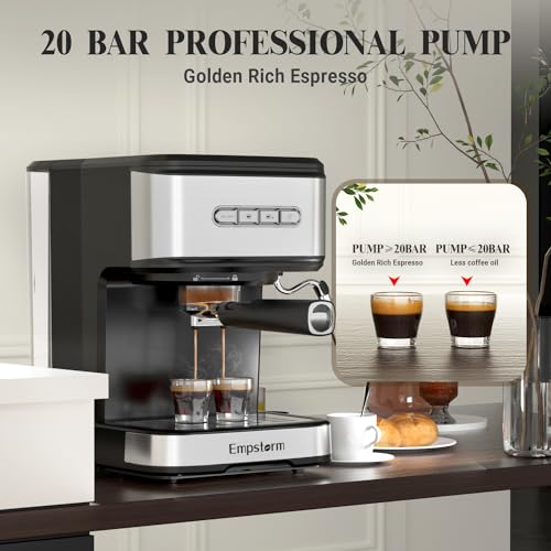 20 Bar Espresso Machine with Milk Frother Steam