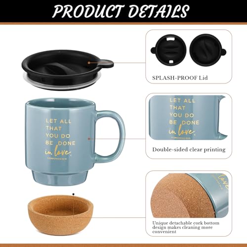 12 Set Christian Mugs Bulk Grandparents Day Gifts 15 oz (12 Count)