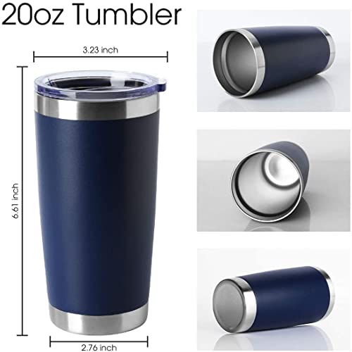 20oz Tumblers Stainless Steel Mugs with Lid Double Wall Vacuum Insulated Coffee Cups for Cold & Hot Drinks (12 Count)